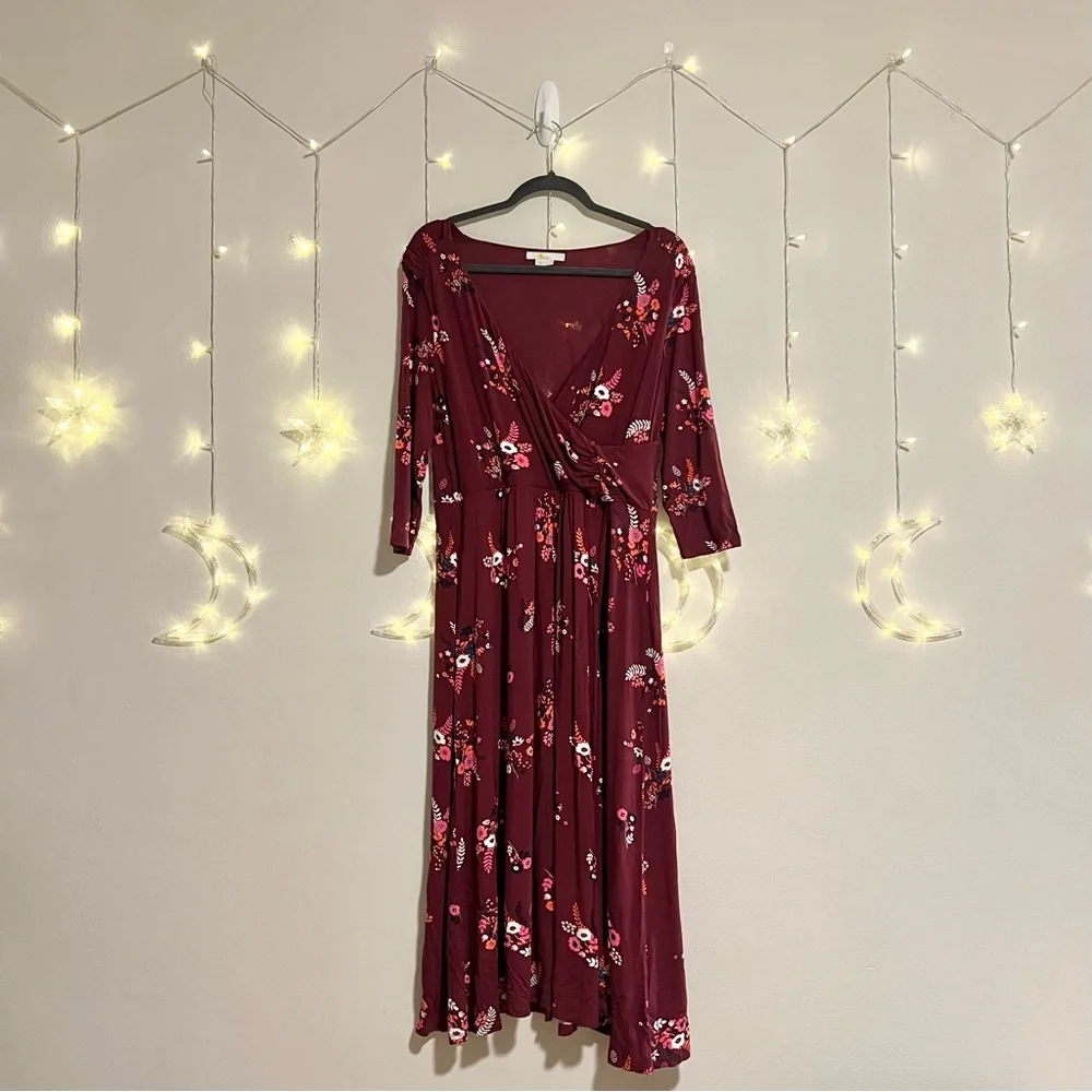 Boden Plum Purple Floral Maxi Dress - Picture 2 of 5